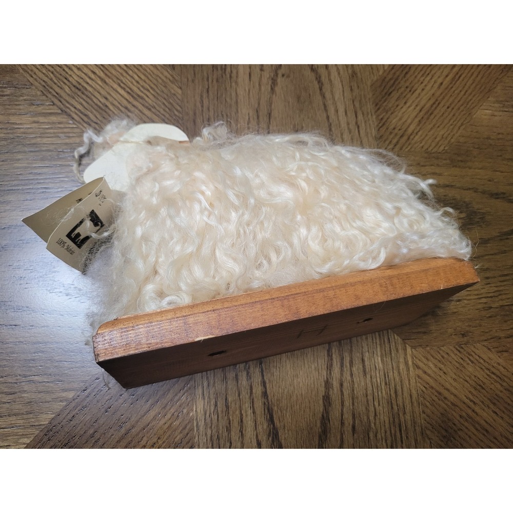 Mohair Magic Originals Wood Goat with Mohair Pelt Figurine Charming Rustic Decor - Picture 7 of 10